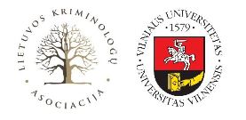 Kriminologų asociacija ir VU logo