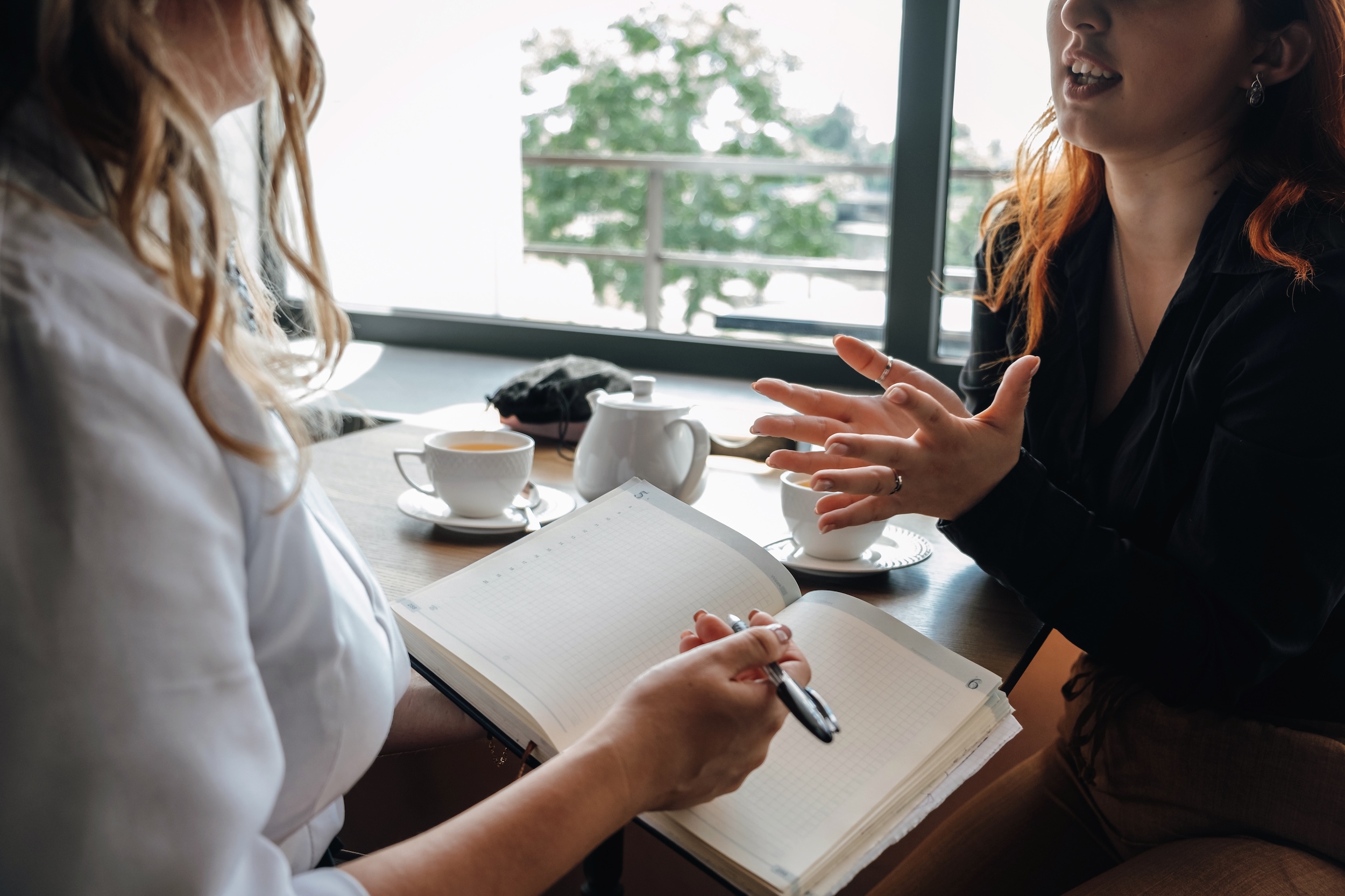 Mental health concept. Communication session of woman psychologist and client. Psychotherapy or talk therapy as help people with variety of mental illnesses and emotional difficulties.